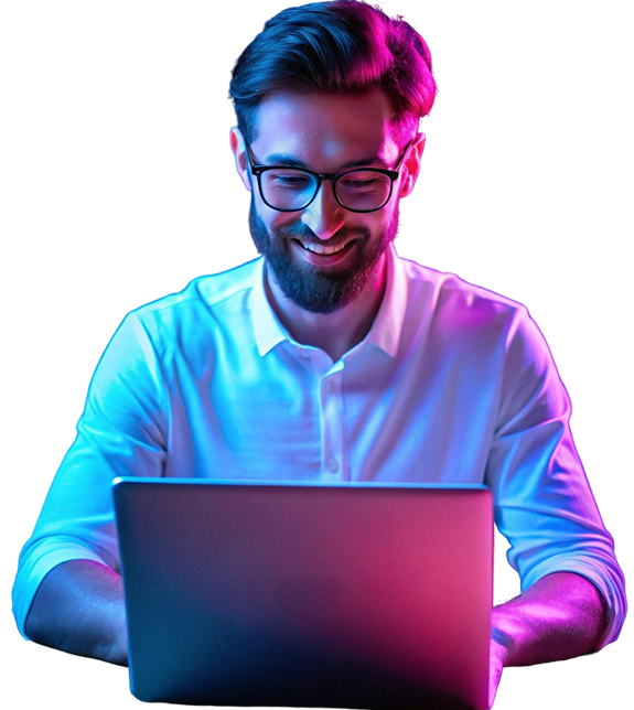 Frontier Technologies team member collaborating on a laptop
