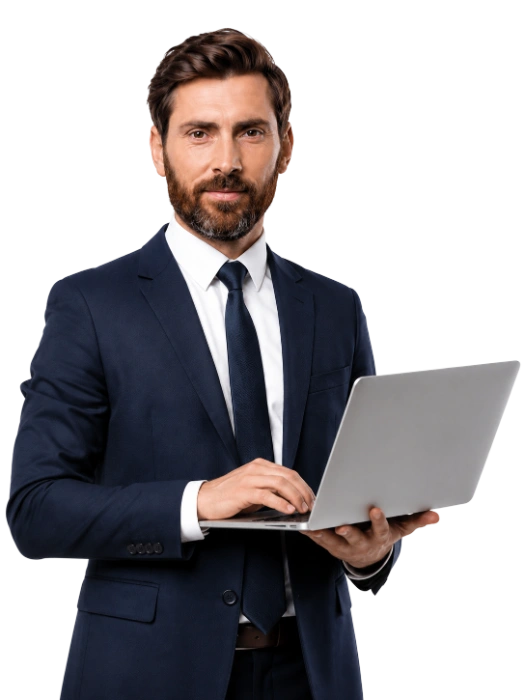 Frontier Technologies team member collaborating on a laptop